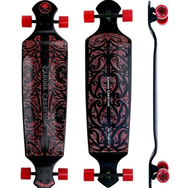 Drop Deck 43" Longboard - Black Wave (Black)