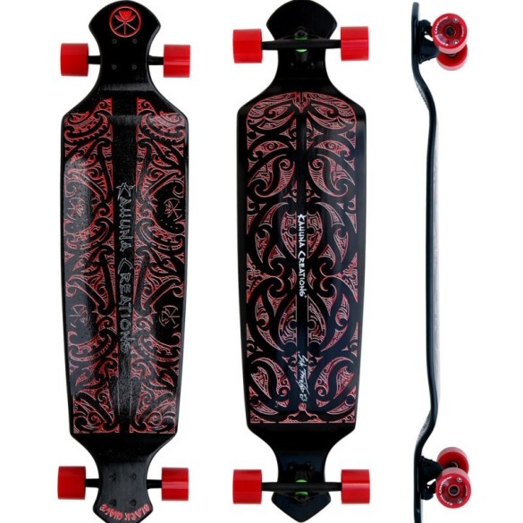 Drop Deck 43" Longboard - Black Wave (Black)