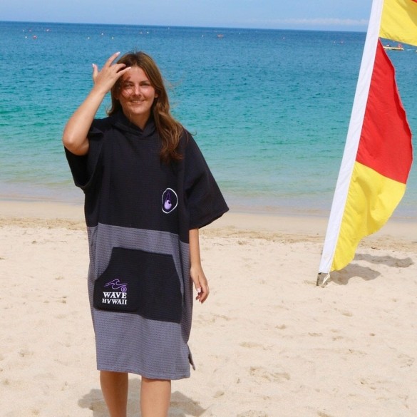 WAVE HAWAII Travel Poncho Pampatar (črno-siva)