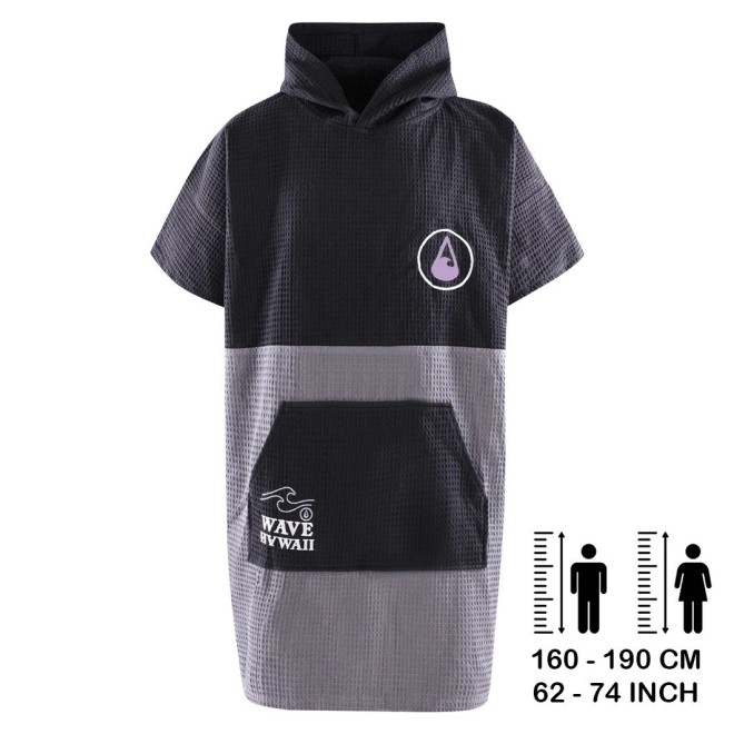WAVE HAWAII Travel Poncho Pampatar (nero-grigio)