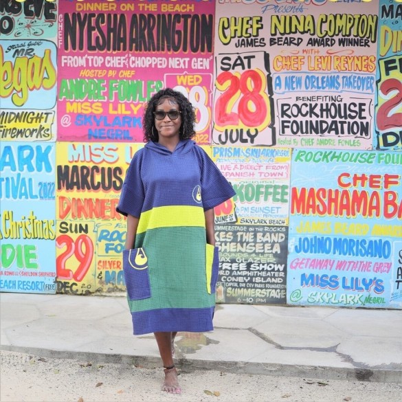 WAVE HAWAII Travel Poncho Pampatar (blue-yellow-green)