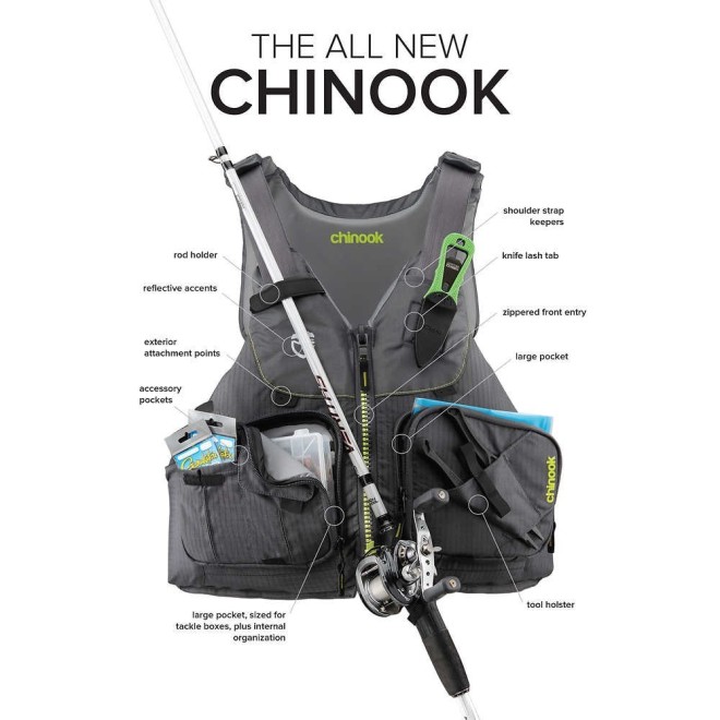 NRS Chinook Fishing PFD - CE/ISO Approved